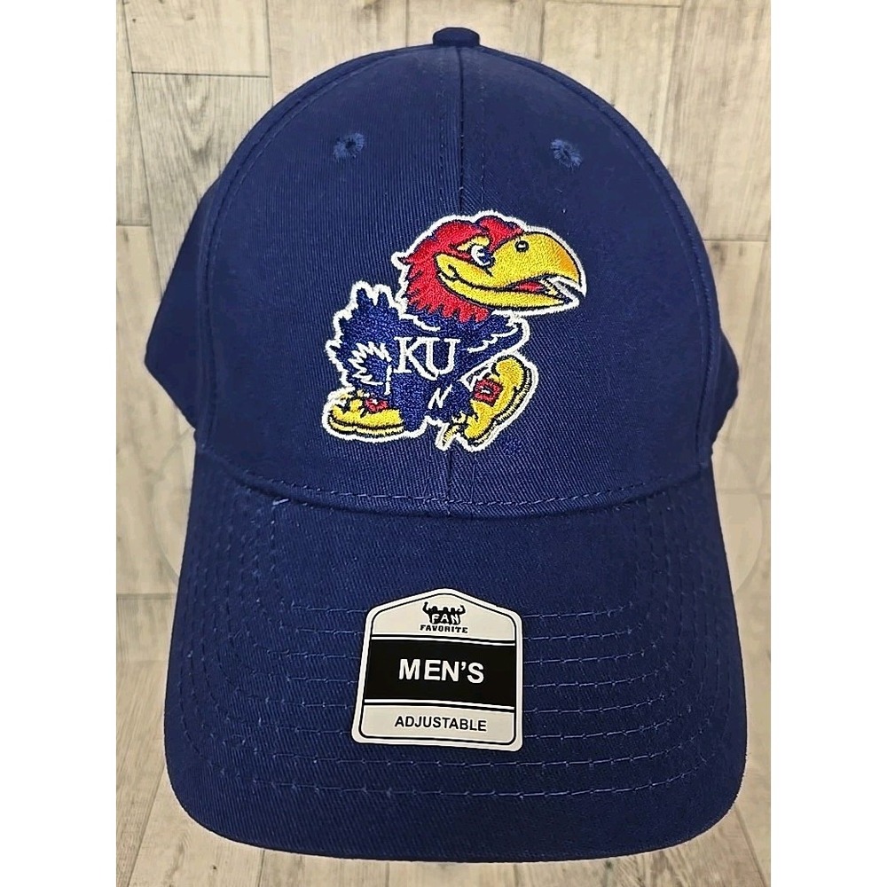 KU Jayhawks Cap Hat Mens Adjustable One Size Embroidered Kansas Fan Favorite NEW